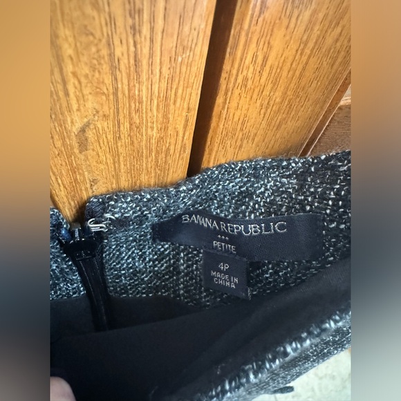 Banana Republic Charcoal Grey Tweed Size 4 Petite Dress - Picture 7 of 10